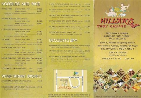 hillarys thai|Menu at Hillarys Thai Cuisine restaurant, Hillarys